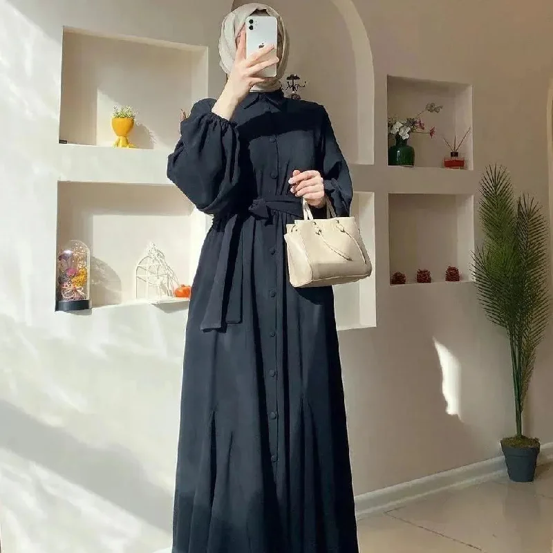 Arab  Solid Color Women's Clothing Dress Tunics Polka dots