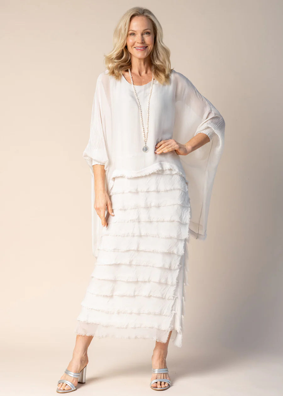 Imagine Fashion - 10IM3862-L Candie Silk Dress Maxi Flowy Bohemian
