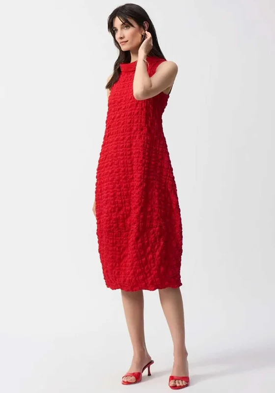 Joseph Ribkoff Textured Woven Cocoon Dress, Red Bodycon Club Sequined