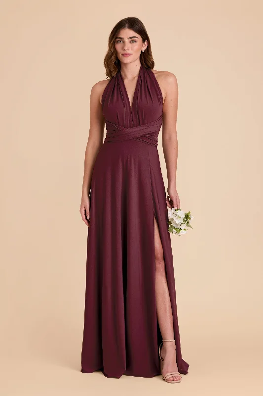 Willow Convertible Dress Luxe Knit - Cabernet Boat Neckline Classic