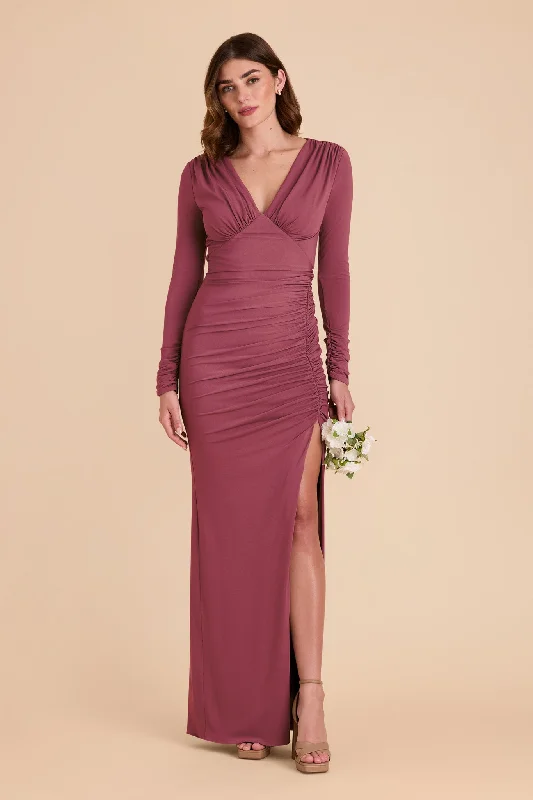 Emmy Luxe Knit Dress - Rosewood Turtleneck Warm Winter