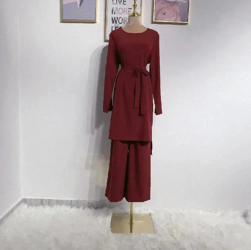 Fashion simple Arab  lace up dress sweetheart Neckline Romantic