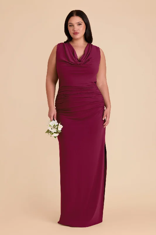 Danny Luxe Knit Dress - Berry Tunics Mesh breathable