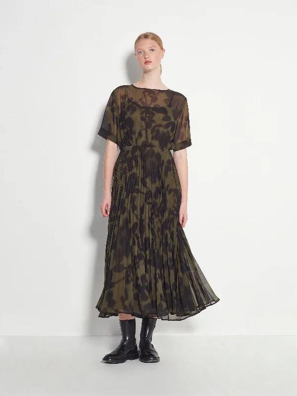 Paris Pleat Dress (Midnight Flora) Moss Tunics Practical durable