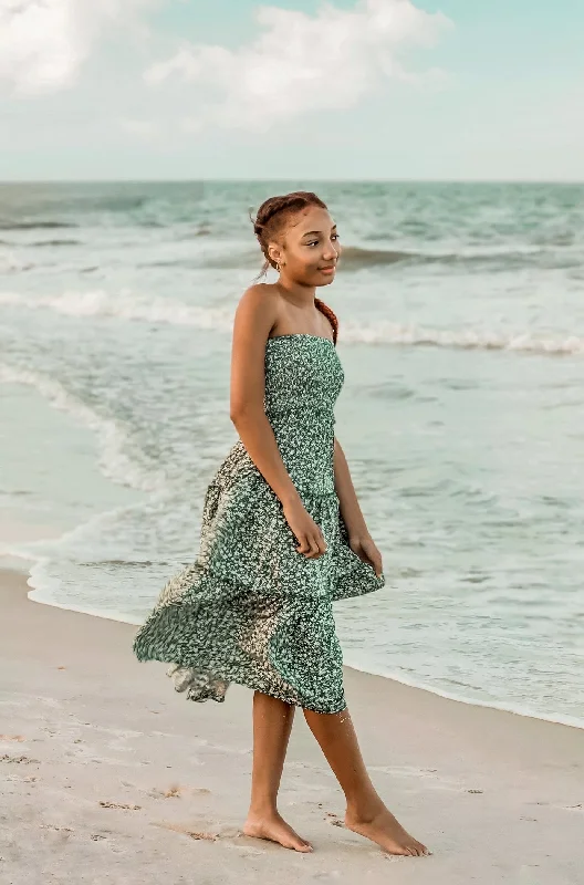 Women's Bella Dress-Skirt (forest floral) Tunics Chic fashionable