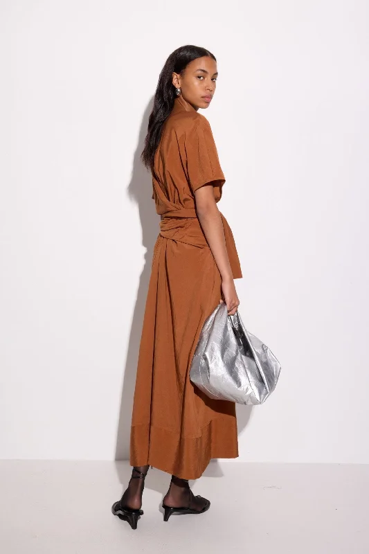 Gera Dress Burnt Orange Elegant Long Evening