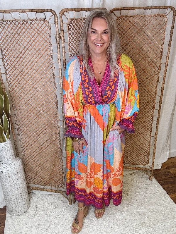 Border Print Dress-Final Sale Online Only Tunics Gym athletic