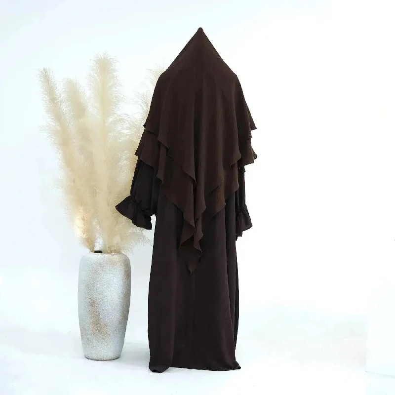 Deep coffee double headscarf