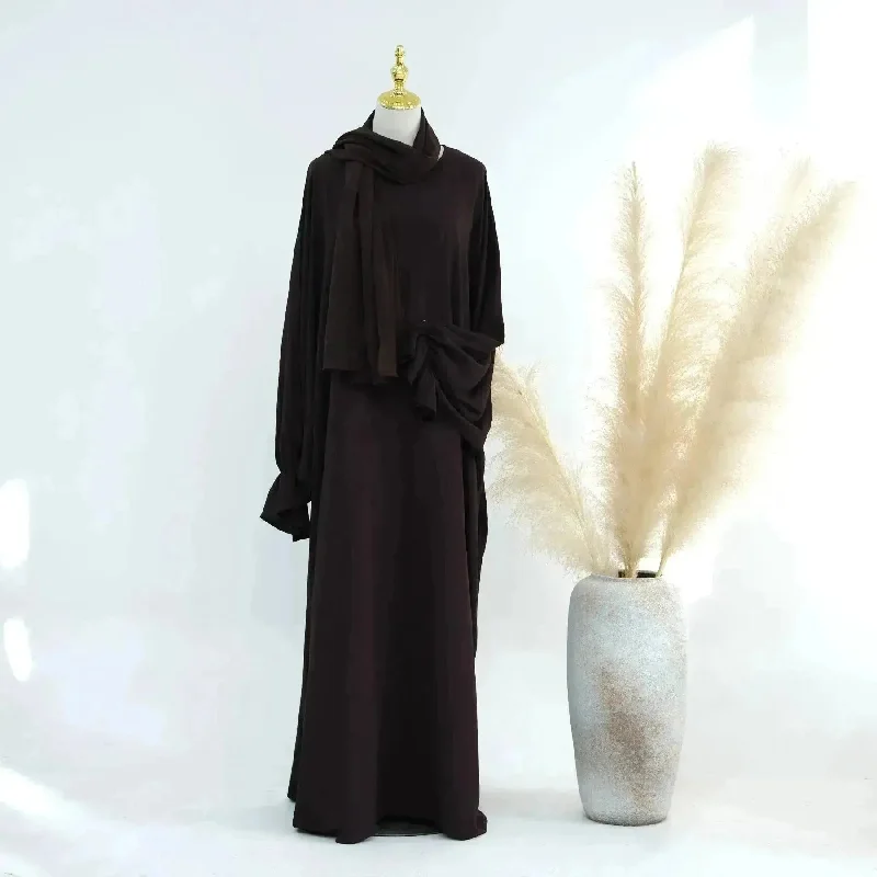 Dark Coffee With Long Scarf
