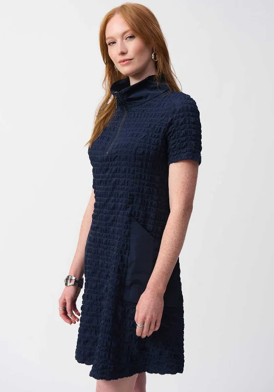 Joseph Ribkoff Bubble Jacquard Aline Dress, Navy Maxi Flowy Bohemian