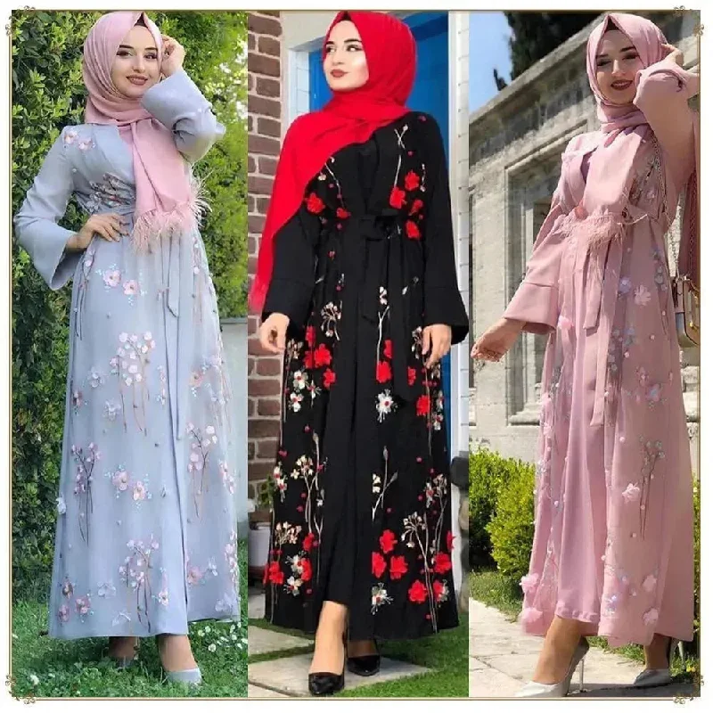 Arab  Women's Middle Eastern Arab Dresses Tunics Long Elegant
