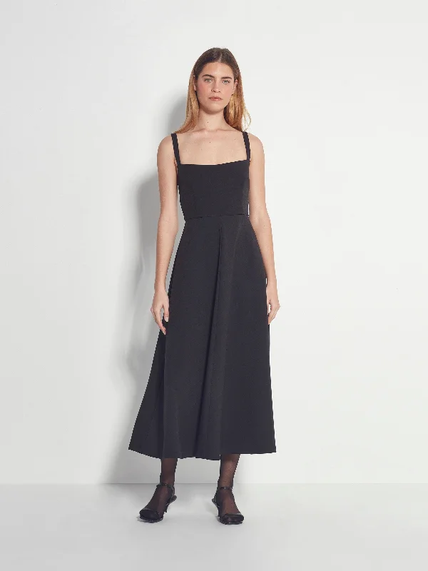 Star Dress (Tech Suiting) Black Tunics Chic elegant