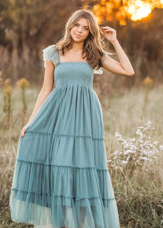 Women's Marabella Dress (soft teal tulle) Tunics Practical durable