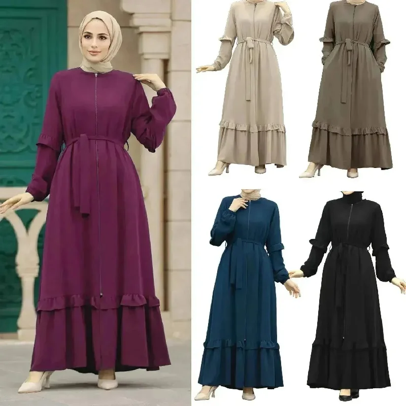 Conservative Hijab Abaya Dress for Arab Dubai Turkey Middle Eastern Women Tunics Timeless classic Conservative Hijab Abaya Dress for Arab Dubai Turkey Middle Eastern Women Tunics Timeless classic