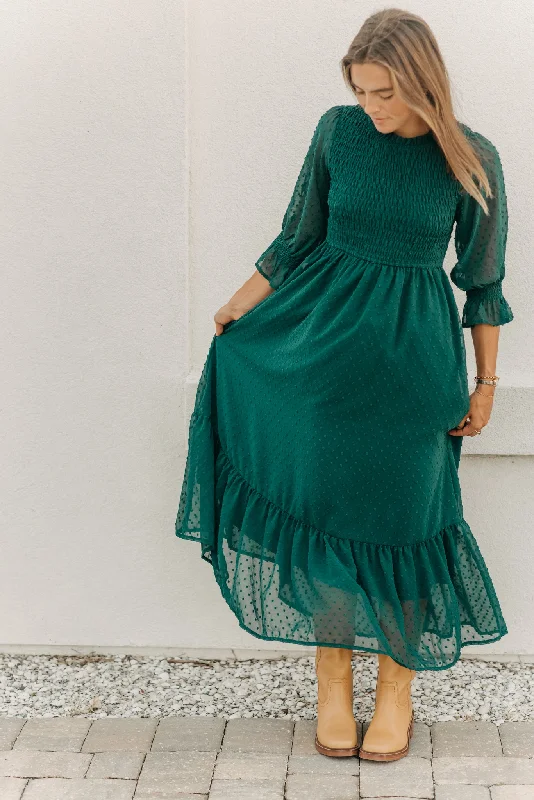 Women's Celine Dress (cypress green swiss dot) Tunics Sophisticated sleek