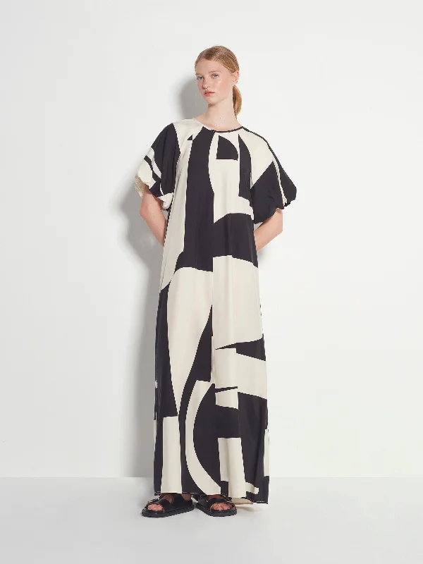 Emmy Dress (Chroma Silk Cotton) Collage Tunics Luxurious premium