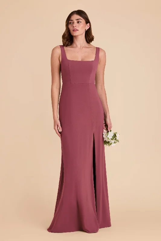 Alex Convertible Dress Luxe Knit - Rosewood Cowl Neckline Elegant
