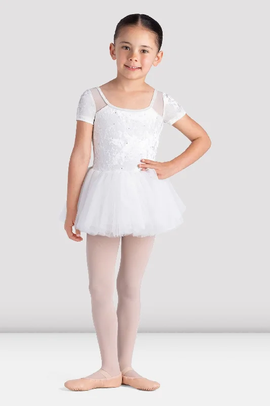 Girls Delilah Cap Sleeve Tutu Dress Halter Neckline Beach
