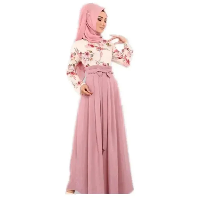 Arab  Print Dress Arab Hot Style Tunics Mesh breathable