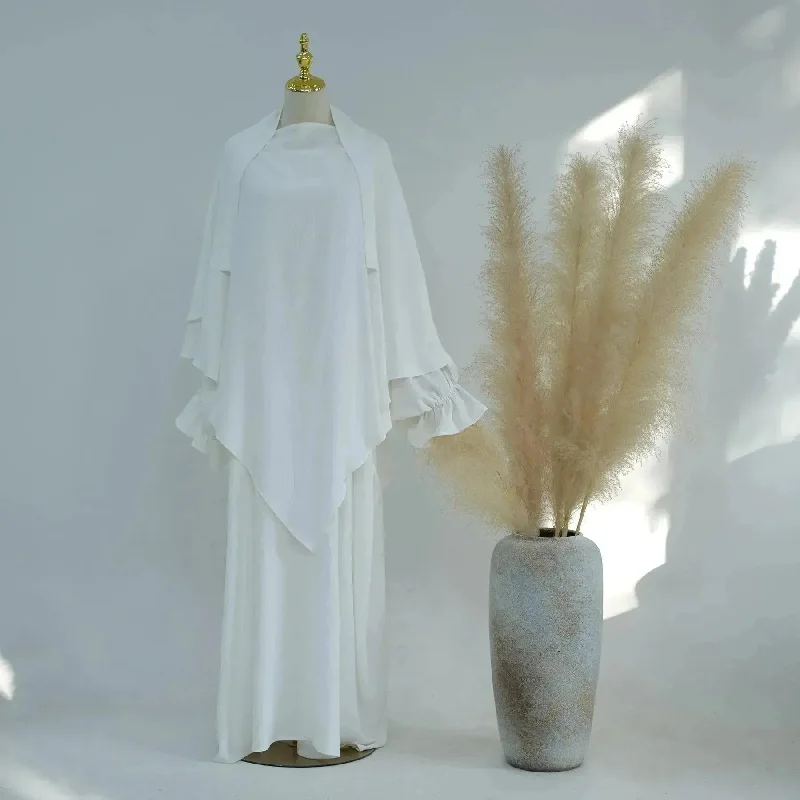 White With Single Headscarf