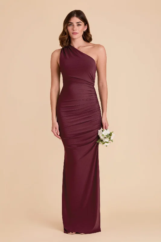 Claudia Luxe Knit Dress - Cabernet Tunics Satin smooth