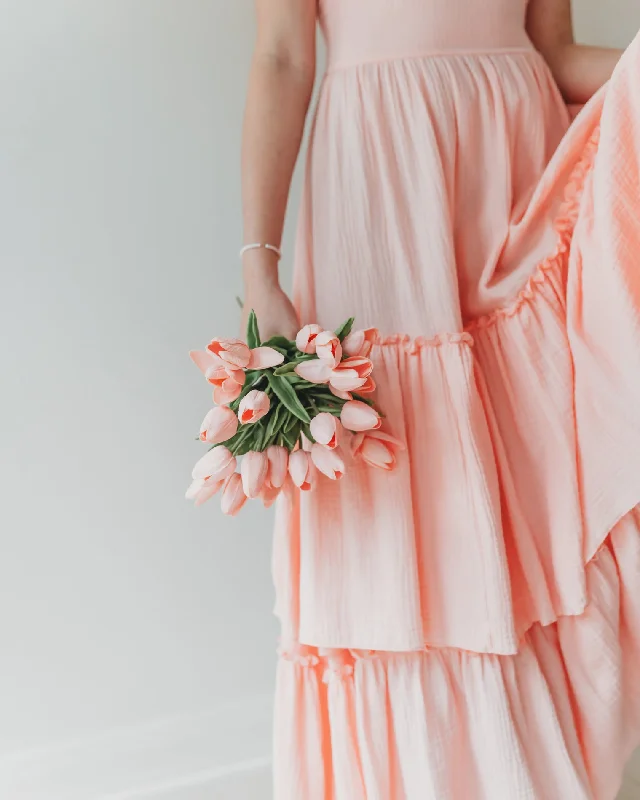 Women's Wendy Dress (vibrant coral muslin) PREORDER Tunics Recommended stylist