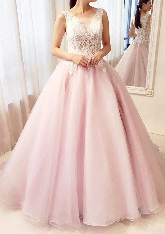 Pearl Pink Ball Gown Bateau Lace Tulle Wedding Party Prom Dress Tunics Yoga stretchy Pearl Pink Ball Gown Bateau Lace Tulle Wedding Party Prom Dress Tunics Yoga stretchy