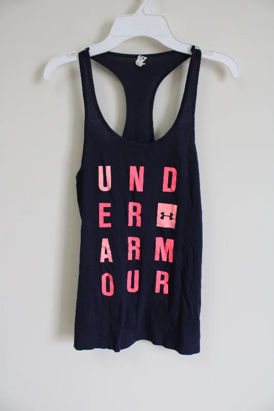 Under Armour Navy Blue Tank | S beige tank top