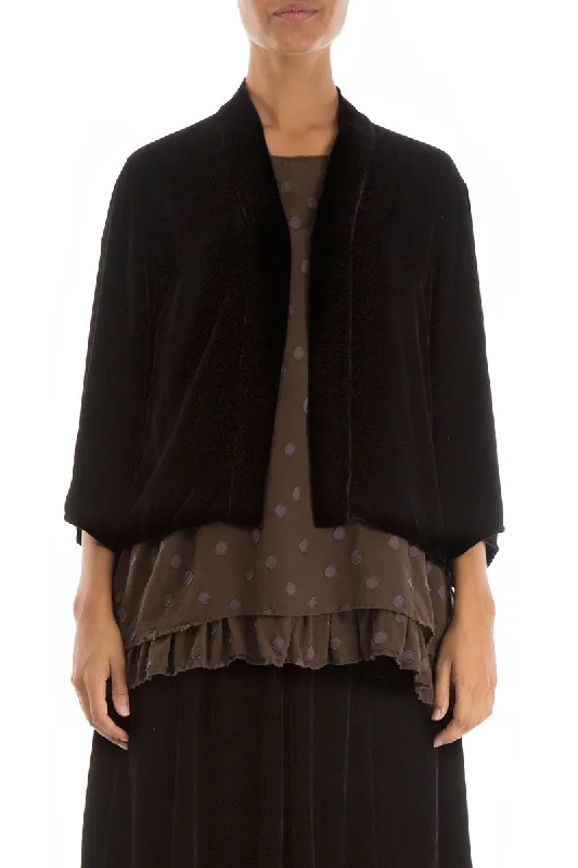 Short Open Type Ash Silk Velvet Jacket Corduroy Jacket Velvet Jacket Brocade Jacket