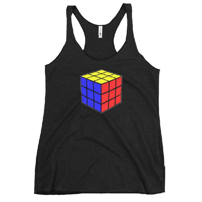 Magic Speed Puzzle Cube Gaming Women's Racerback Tank Top Shirt spandex blend tank