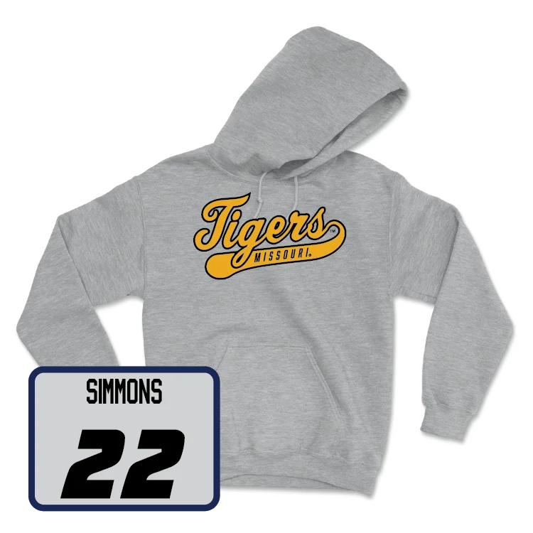 Sport Grey Women's Soccer Script Hoodie - Kylee Simmons Hoodie with Slim Fit Tailored Modern