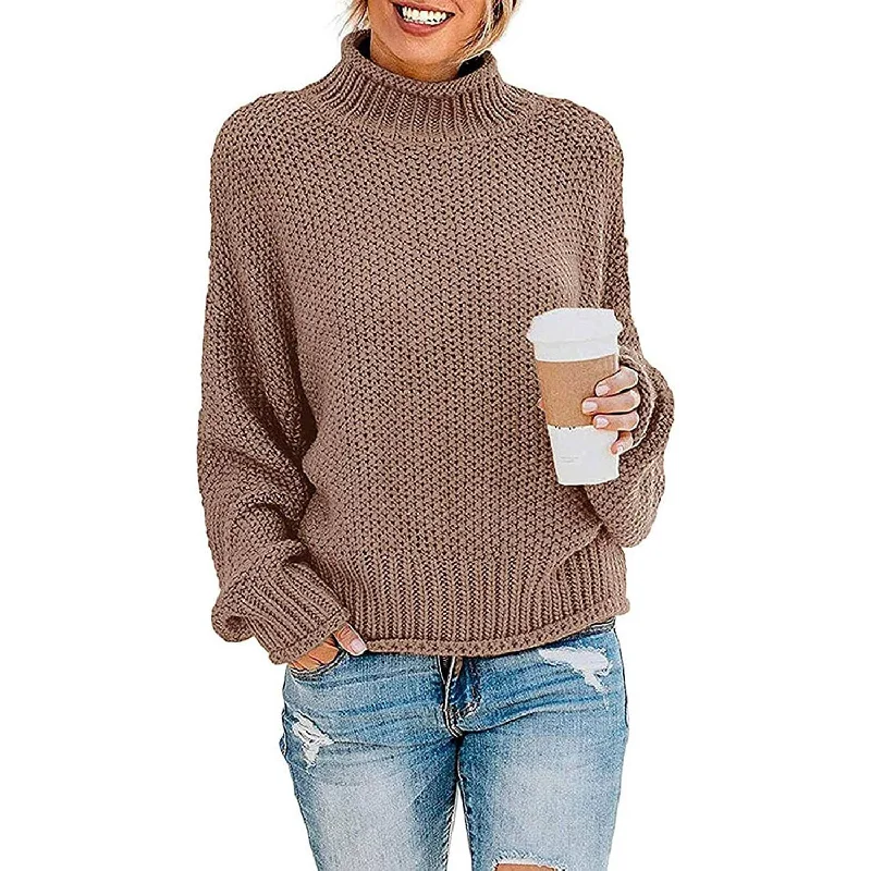 Women's Turtleneck Batwing Sleeve Loose Oversized Chunky Knitted Pullover Sweater Jumper Tops One Shoulder Top Women's Turtleneck Batwing Sleeve Loose Oversized Chunky Knitted Pullover Sweater Jumper Tops One Shoulder Top
