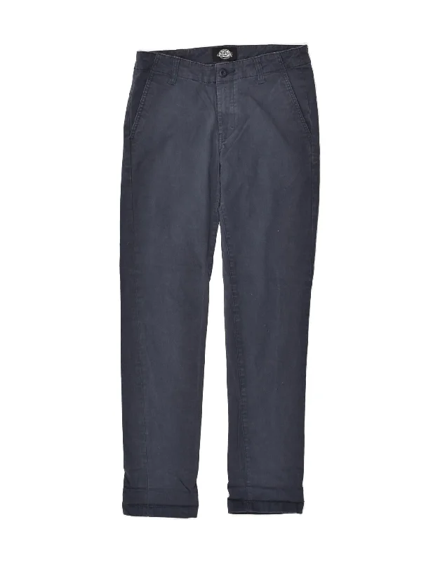 DICKIES Womens Slim Chino Trousers W30 L32 Navy Blue Cotton Trousers chic elegant