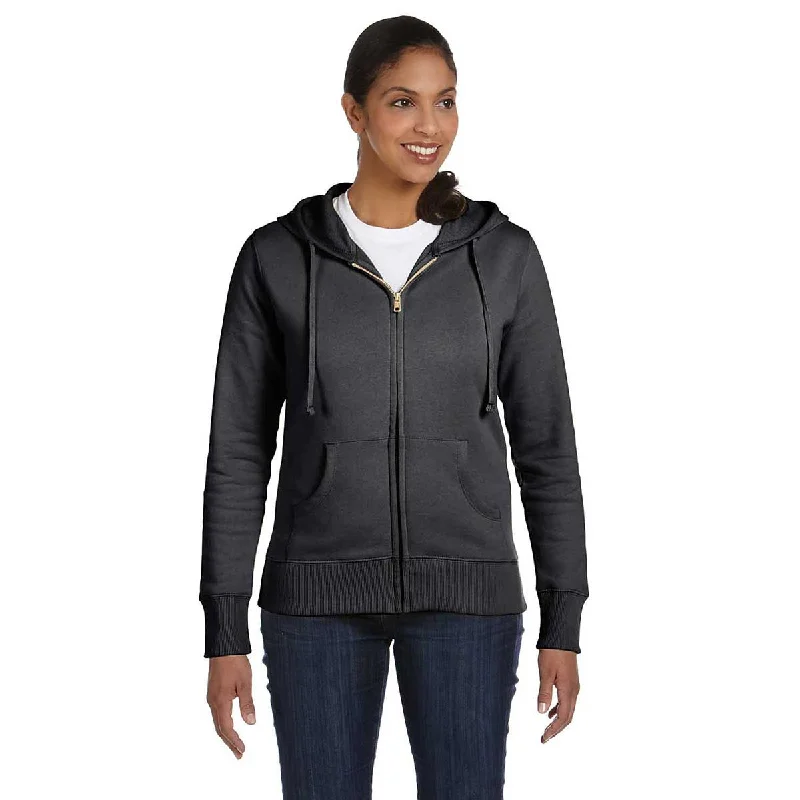 Econscious Women's Charcoal Organic/Recyclyed Full-Zip Hoodie Hoodie with Full-Zip Functional Layering Econscious Women's Charcoal Organic/Recyclyed Full-Zip Hoodie Hoodie with Full-Zip Functional Layering
