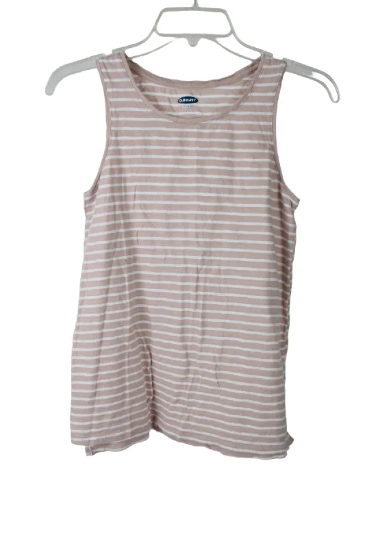Old Navy Everywear Pink Striped Tank | XS silver tank top