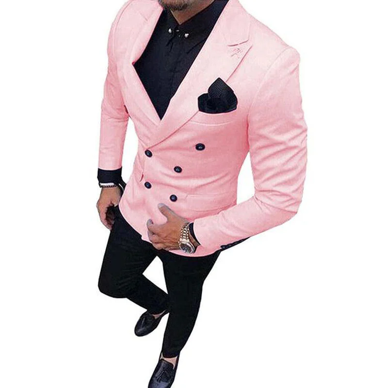 Men's Pink & Black 2 Piece Jacket & Pants Suit Chenille Jacket Brocade Jacket Lace Jacket Men's Pink & Black 2 Piece Jacket & Pants Suit Chenille Jacket Brocade Jacket Lace Jacket