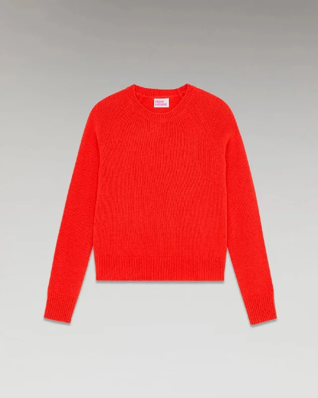 Pullover Crewneck 2301wpr00005 3003-Rouge-Vif Tapered Sleeve Pullover
