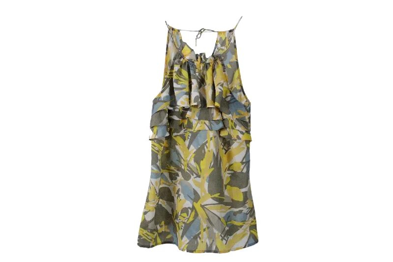 Banana Republic Yellow Gray Ruffle Tank | XS casual tank top