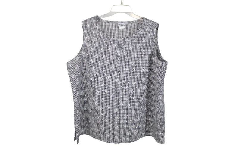 Bonworth Black White Floral Tank | XL soft tank top
