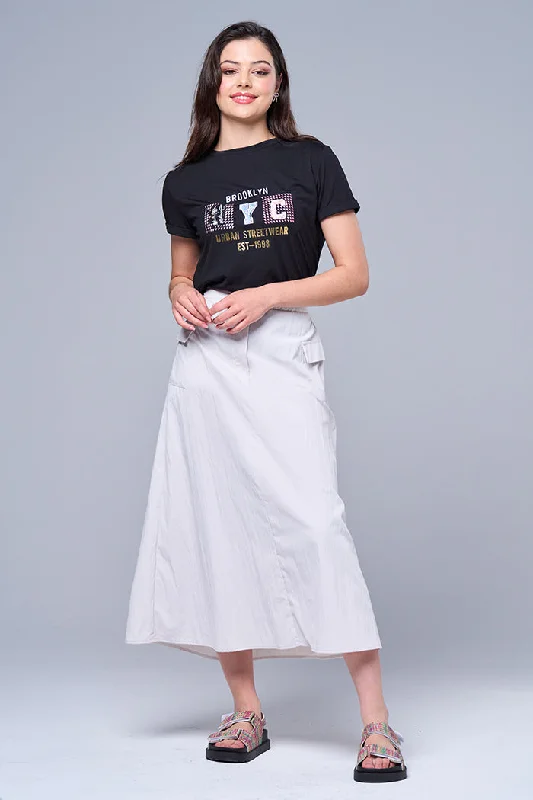 Parachute skirt silk skirt sleek