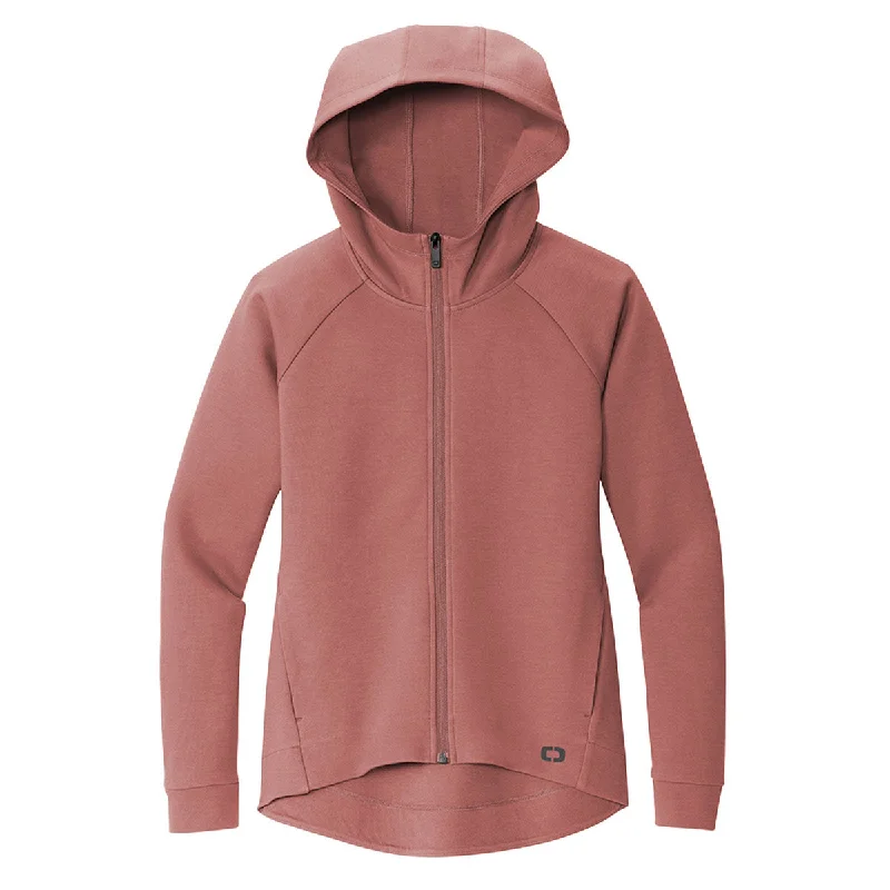 OGIO Women's Deep Rose Bolt Full Zip Hoodie Hoodie with Typography Text Message