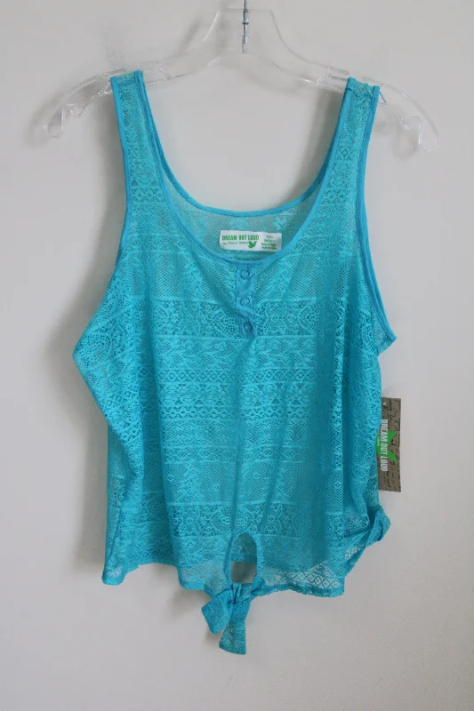 NEW Dream Out Loud Blue Lace Tank | XL one shoulder tank