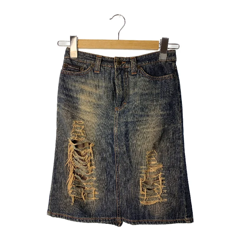 DOLCE&GABBANA/Skirt/38/Indigo/Denim/ chiffon skirt lightweight