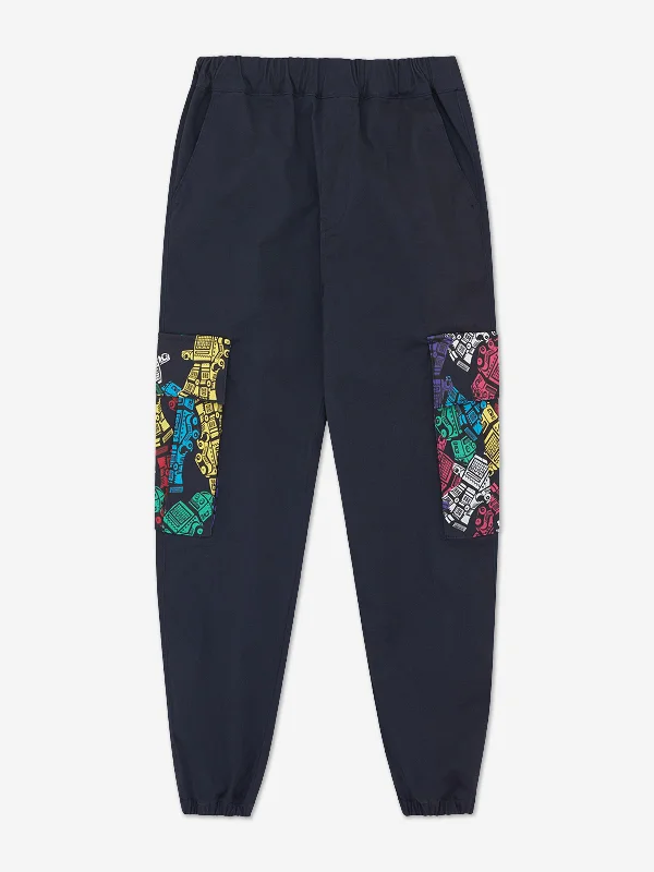 Billionaire Boys Club Kids Robot Cargo Trousers in Navy Trousers Winter Warm