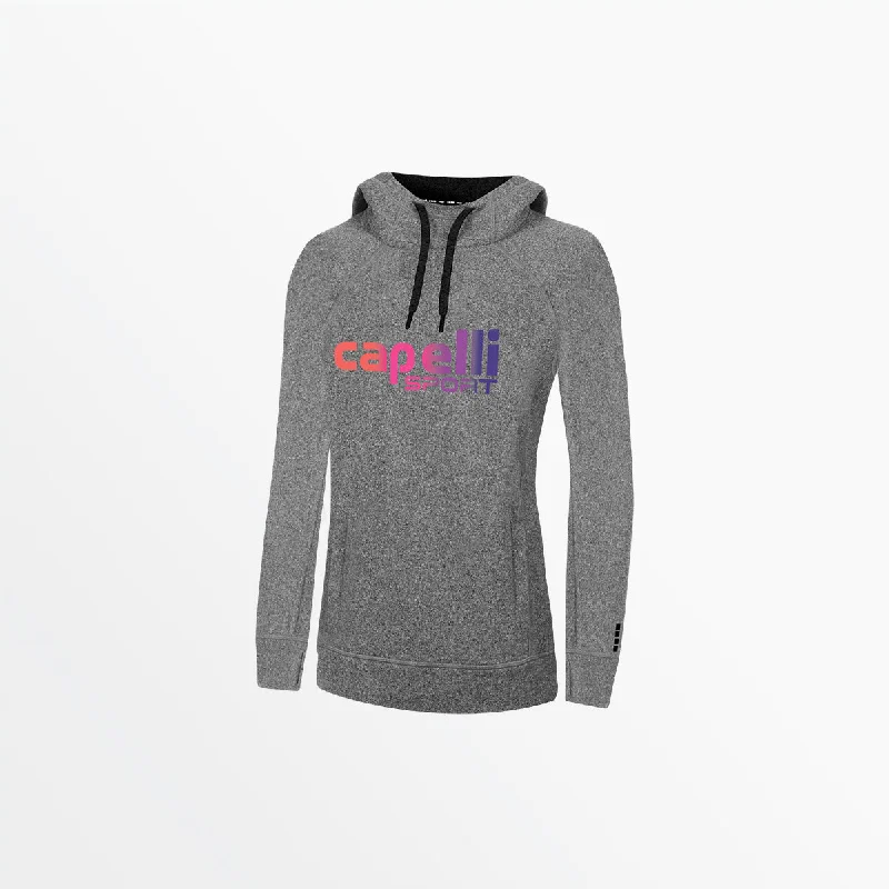 WOMEN'S LOGO HEATHER PULLOVER HOODIE Open Neck Pullover