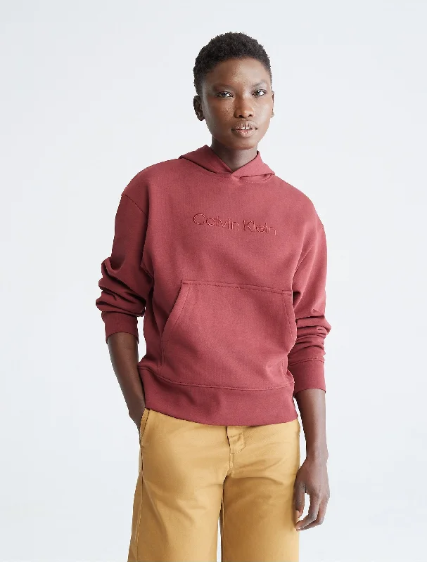 Calvin Klein Relaxed Fit Standard Logo Hoodie - Women Hooded Sweatshirt Casual Wear Street Style Calvin Klein Relaxed Fit Standard Logo Hoodie - Women Hooded Sweatshirt Casual Wear Street Style