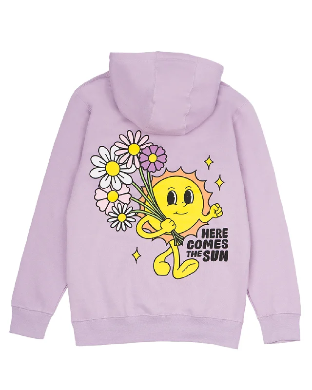 Here Comes The Sun Pullover Hoodie Cable Knit Chunky