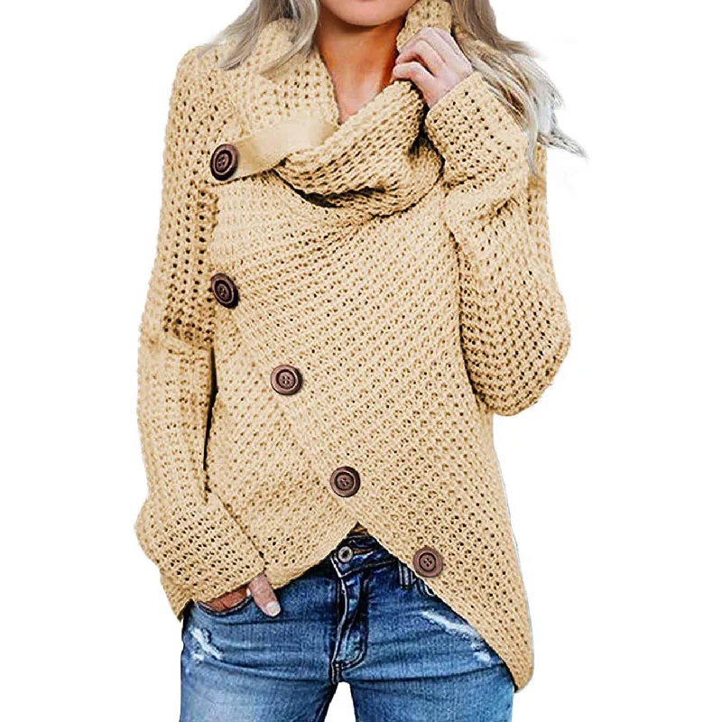 Women Long Sleeve Asymmetric Wrap Pullover Sweater Jumper Tops Ruffle Sleeve Feminine Women Long Sleeve Asymmetric Wrap Pullover Sweater Jumper Tops Ruffle Sleeve Feminine