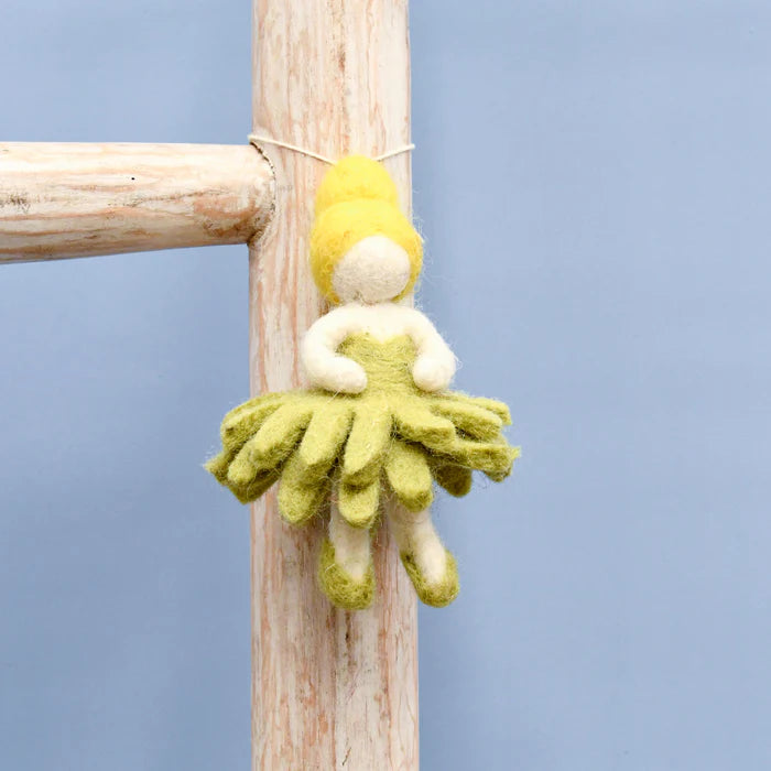 Tara Treasures Felt Waldorf Pocket Doll - Olive Green Dress Pretend & Imaginative Play Toys