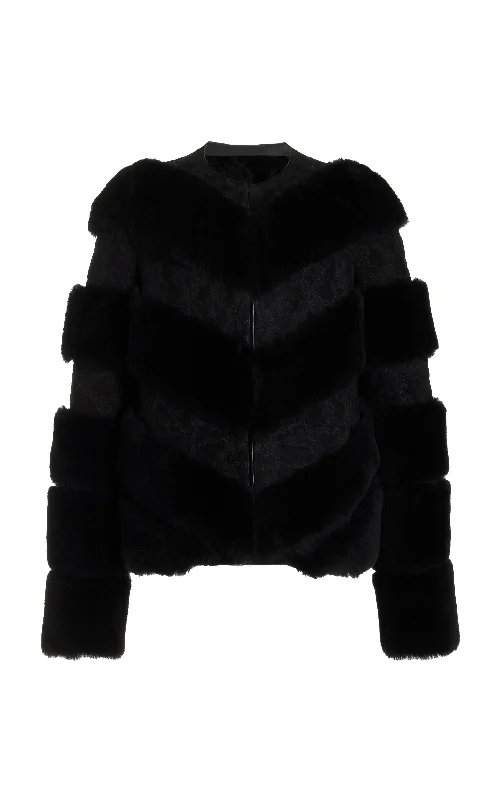 Carys Embroidered Jacket in Black Suede with Shearling Denim Fabric Leather Fabric Suede Fabric Carys Embroidered Jacket in Black Suede with Shearling Denim Fabric Leather Fabric Suede Fabric